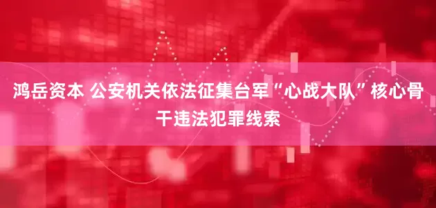 鸿岳资本 公安机关依法征集台军“心战大队”核心骨干违法犯罪线索