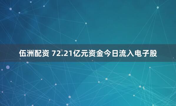 伍洲配资 72.21亿元资金今日流入电子股