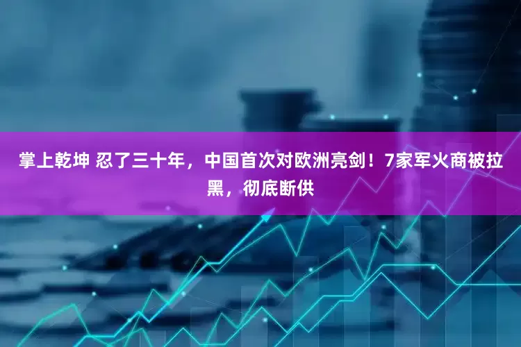 掌上乾坤 忍了三十年，中国首次对欧洲亮剑！7家军火商被拉黑，彻底断供